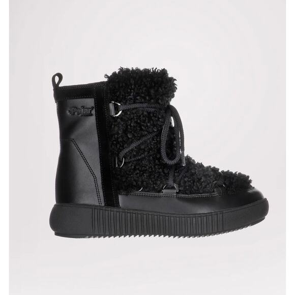 0158 Prajar Canada 8-8.5 US Sz Anet Short Echo Waterproof Suede Faux Fur Boots - Picture 1 of 4